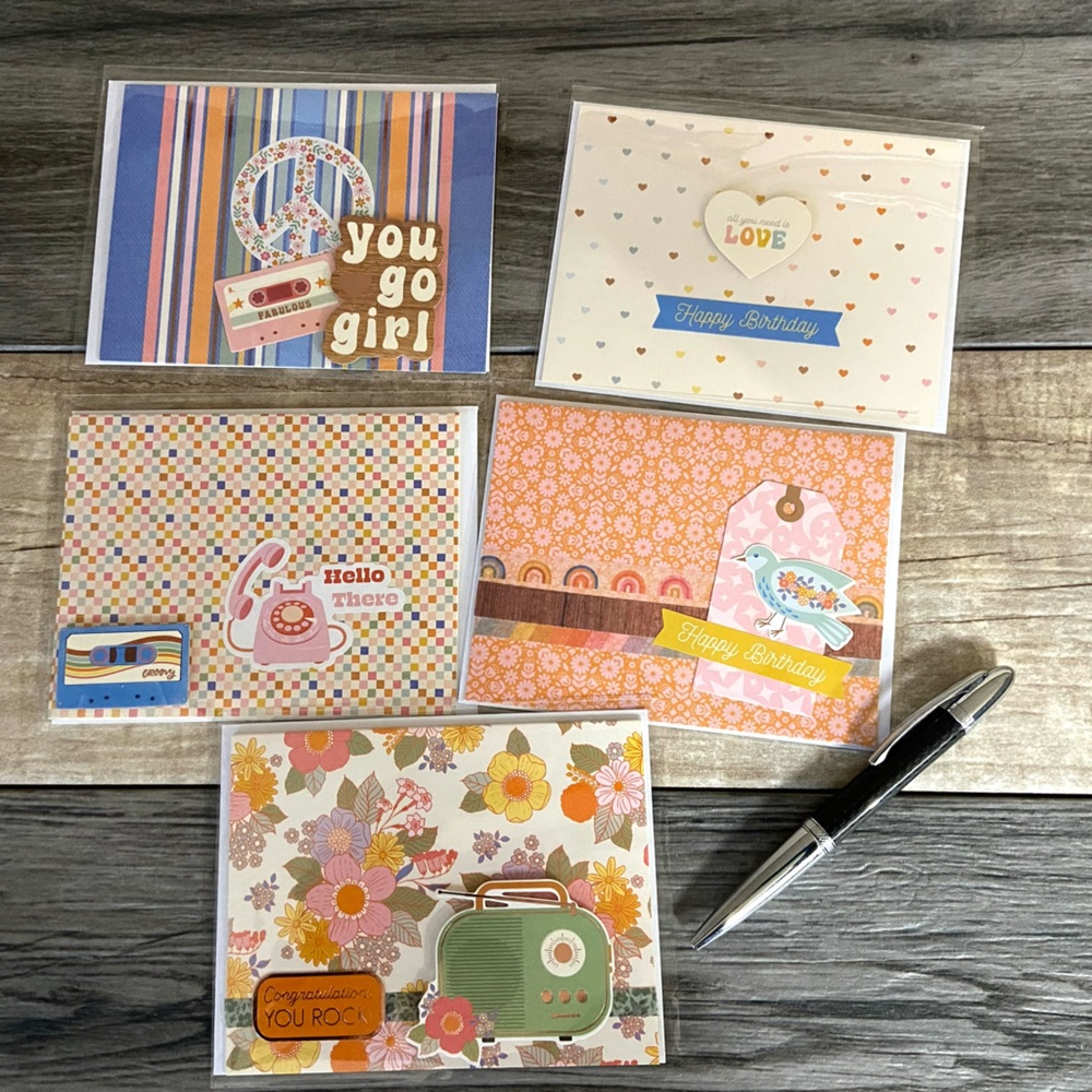 5 All Occasion Note Cards NEW